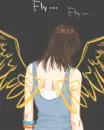 cute kawaii angel girl fly fly