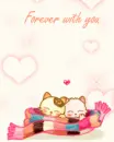 kawaii cute cats in love forever with you