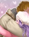 cute kawaii lovers kiss