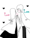 cute kawaii lovers holding hands