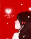 cute kawaii fashion girl waiting for love