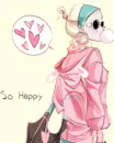 cute kawaii bubble gum fashion girl so happy