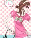 cute kawaii fashion girl thinking abt love