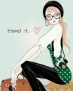 cute kawaii fashion girl travel it