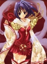 cute anime girl in red dress