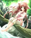 anime girl sad sitting by river