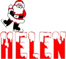 santa skating on the name Helen