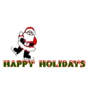 santa skating on happy holidays