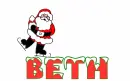 santa skating on Beth