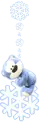 blue bear on a flake
