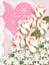 cute kawaii white roses i love you