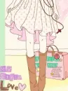 cute kawaii fashion girl with her luggage