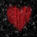 red heart with lots of glitter