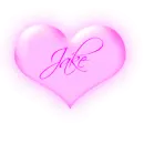 Jake in a pink flashing heart