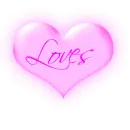 Loves in a pink flashing heart