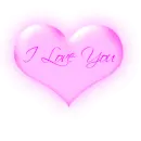 I Love you in a pink blinking heart