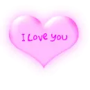 I Love you in a pink blinky heart