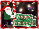 Happy Holidays - Santa w/candy cane