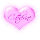 Catherine in a pink blinking heart