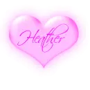 Heather in a pink blinking heart 