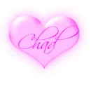 Chad in a pink blinking heart