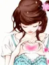 cute kawaii fashion girl with a beating heart