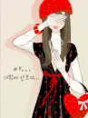 cute kawaii fashion girl hiding