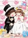 cute kawaii lil lovers marrying
