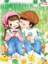 cute kawaii lil lovers kiss