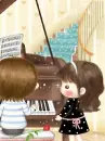 cute kawaii lil lovers piano lesson 