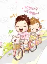 cute kawaii lil lovers riding a bike let's go !!!