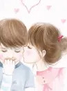 cute kawaii lil lovers shy kiss