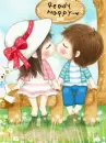 cute kawaii lil lovers kiss ready happy