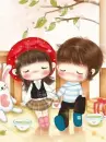 cute kawaii lil lovers listening to music