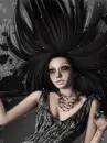 cute kawaii black dressed fashion girl