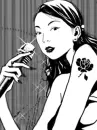 cute kawaii black & white singer