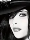 cute kawaii black & white girl