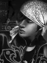 cute kawaii black & white boy