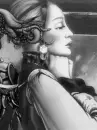 black & white lady