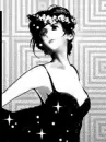 cute kawaii black & white girl