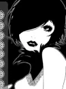 cute kawaii black & white girl