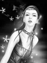 cute kawaii black & white girl