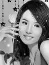 cute kawaii black & white girl