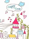 cute kawaii happy time house