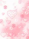 cute kawaii pink heart bubble snowflake star