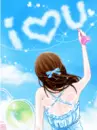 cute kawaii fashion girl i love you paper plane