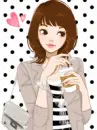 cute kawaii fashion girl coffee