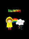 cute kawaii raining