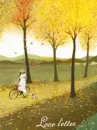 cute kawaii girl & bike love letter