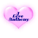 I Love Anthony in a pink flashing heart